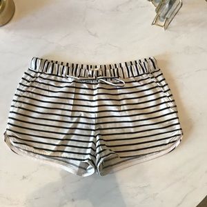 J. Crew navy and cream stripped shorts